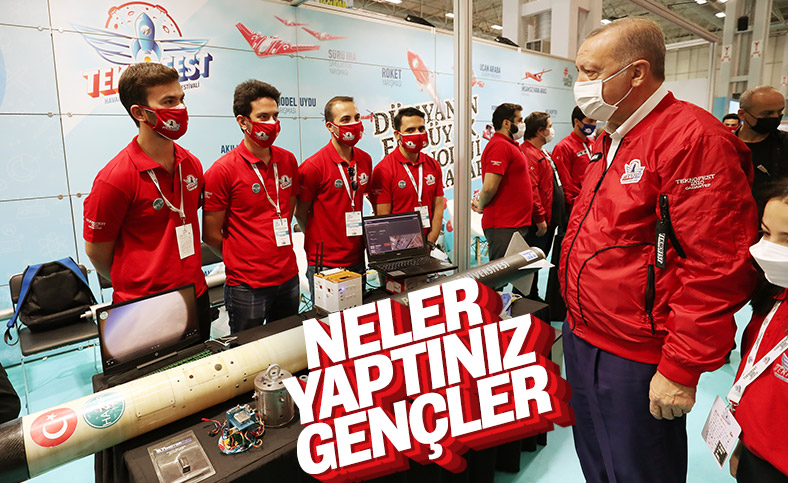 Cumhurbaşkanı Erdoğan, Gaziantep'te Teknofest standlarını gezdi