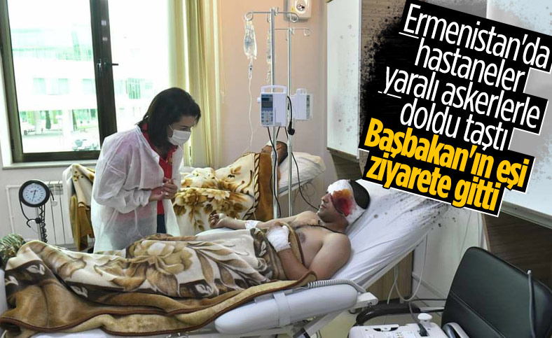 Ermenistan Başbakanı’nın eşi yaralı askerleri ziyaret etti
