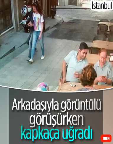 Taksim'de genç kıza kapkaç dehşeti kamerada