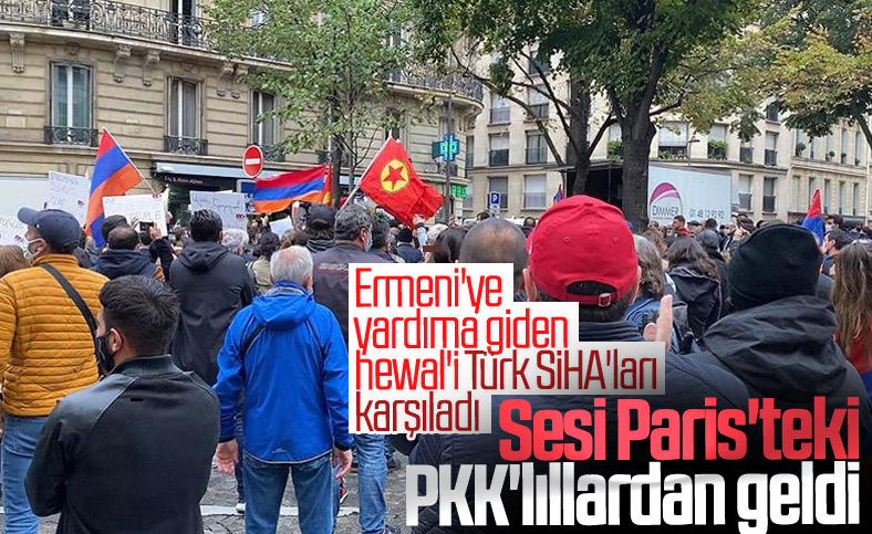 Paris'te PKK'lılardan Ermenistan'a destek