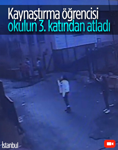 İstanbul'da 12 yaşındaki kızın pencereden atladığı anlara ait görüntüler ortaya çıktı