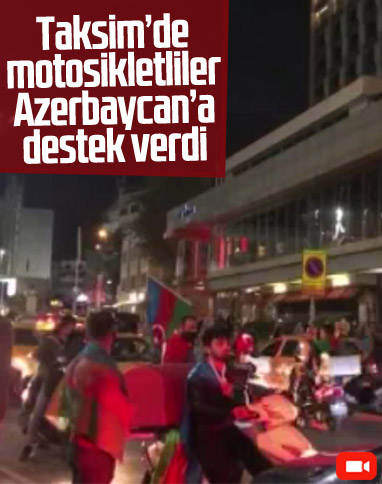 Taksim'de, Azerbaycan'a destek konvoyu
