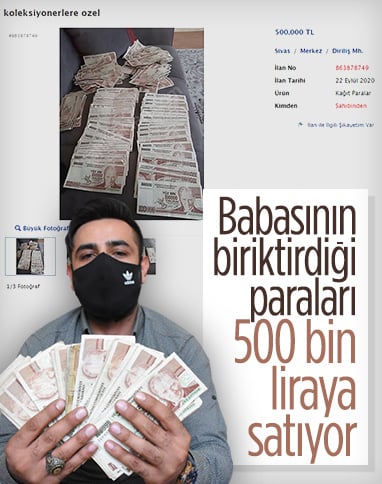 Sivas'ta 20 yıl önce biriken eski paraları internetten satışa çıkardılar