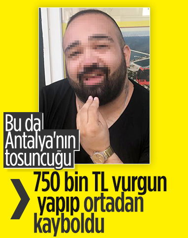 Antalya'da taksici 750 bin lira vurgun yaptı 