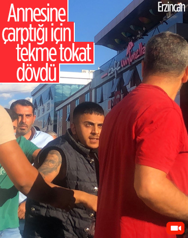 Erzincan'da annesine çarpan sürücüyü dövdü