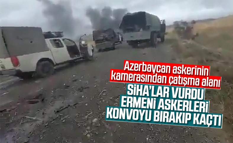 Ermenistan askerleri konvoyu bırakıp kaçtı