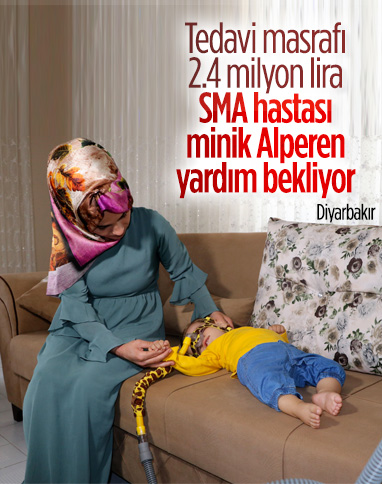 Diyarbakır'da SMA hastası Alperen, tedavi için yardım bekliyor