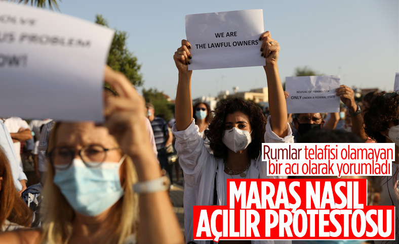 Kıbrıs'ta Rumlar, Maraş'ın açılmasını protesto etti