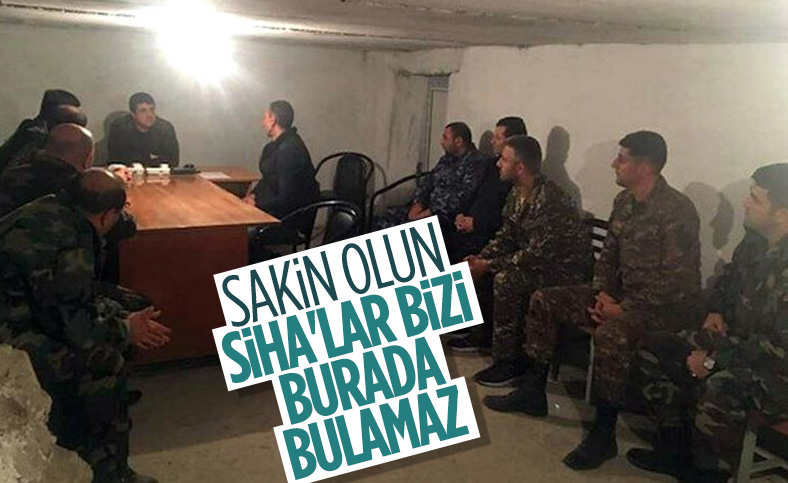 Ermenistan'ın sözde Karabağ lideri Harutyan, SİHA korkusundan sığınağa girdi