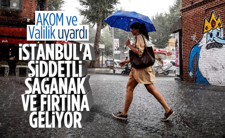 İstanbul için şiddetli yağış ve fırtına uyarısı