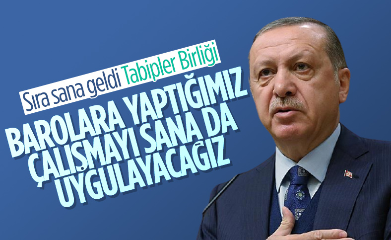 Cumhurbaşkanı Erdoğan'dan Türk Tabipler Birliği tepkisi