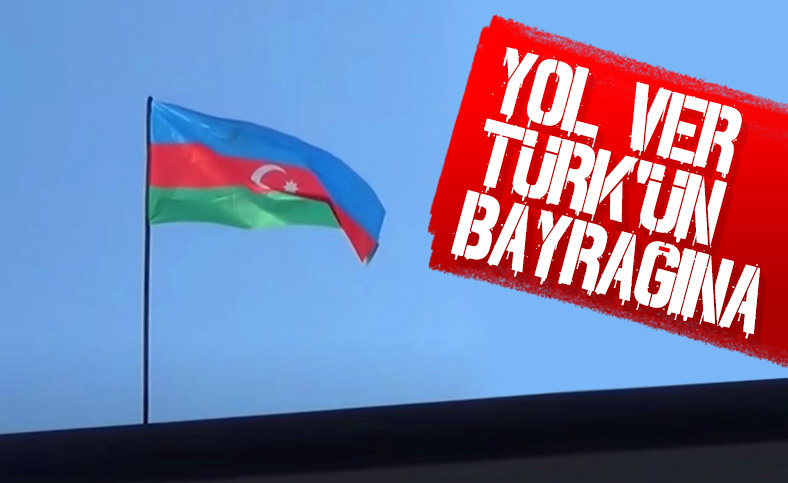 İşgalden kurtarılan Hadrut'a Azerbaycan bayrağı dikildi