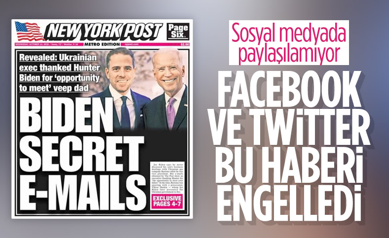 Facebook ve Twitter'dan Biden'ın oğluyla ilgili haberlere sansür