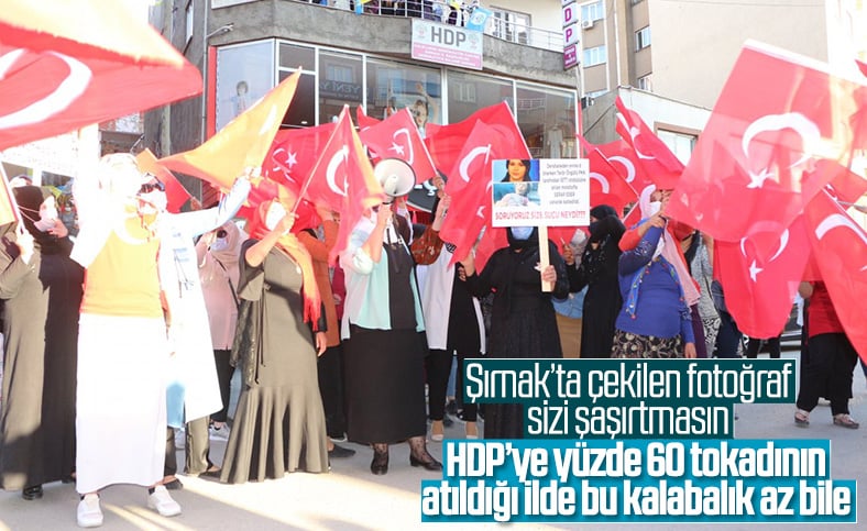 HDP'li milletvekilleri, Şırnaklı kadınların teröre tepki eylemini engellemek istedi 