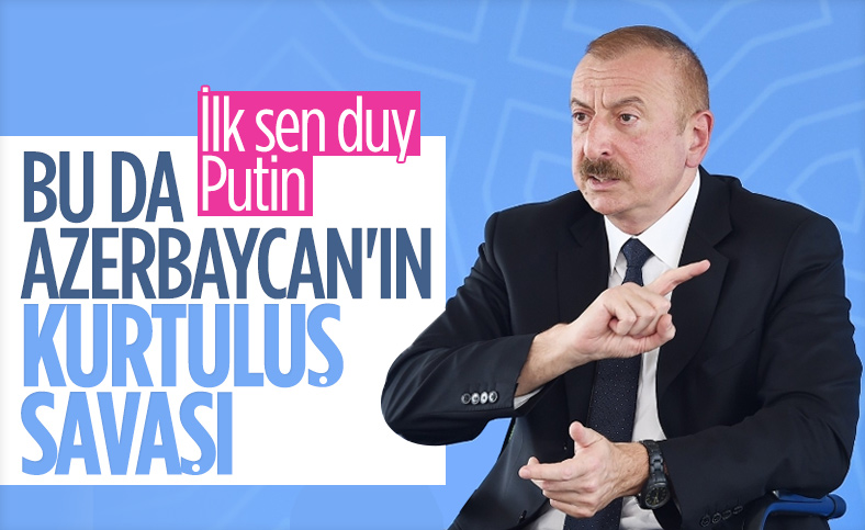 Aliyev, Rus medyasına Dağlık Karabağ'daki savaşı değerlendirdi