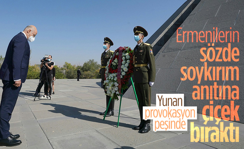 Ermenistan’a giden Yunan bakan sözde soykırım anıtını ziyaret etti
