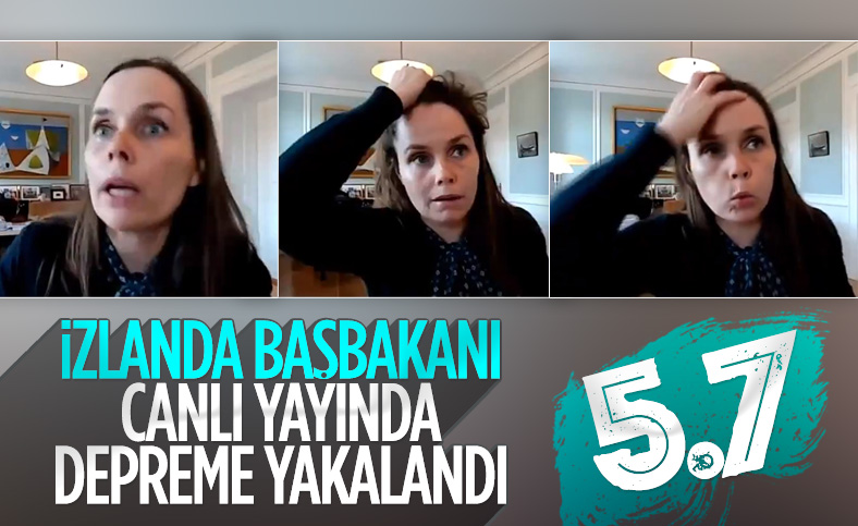 İzlanda Başbakanı Katrin Jakobsdottir canlı yayındayken deprem oldu
