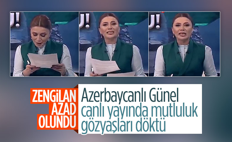 Azerbaycanlı spiker, memleketi Zengilan'ın kurtuluş haberini ağlayarak verdi