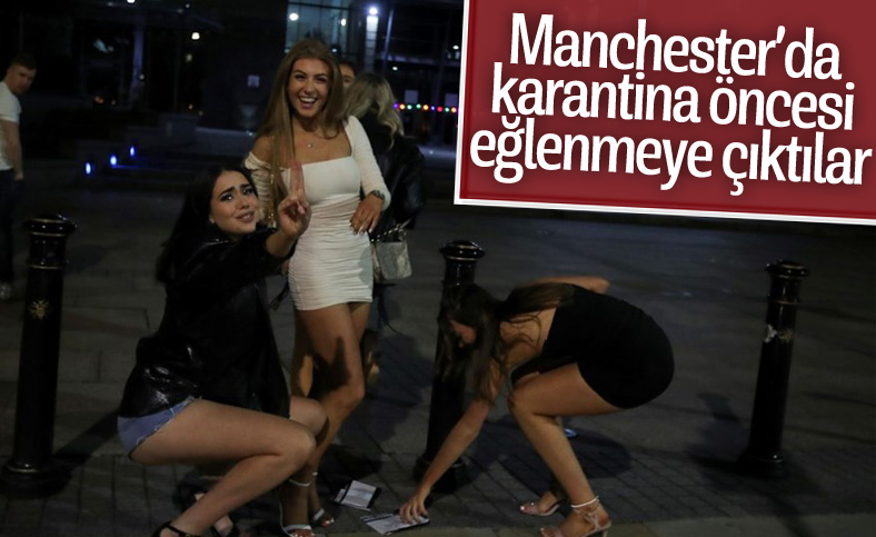 Manchester'da karantina öncesi insanlar eğlenmeye çıktı