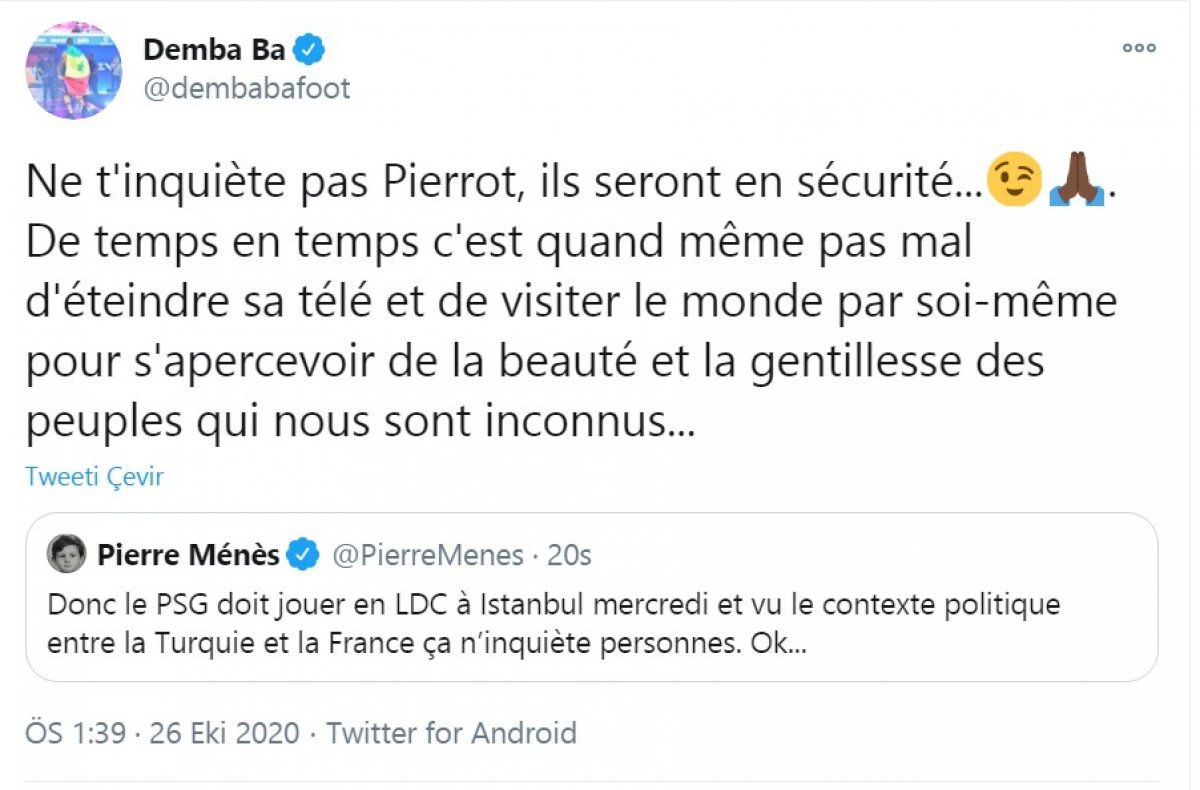 Demba Ba dan Fransız gazeteciye: Güvende olacaklar #2
