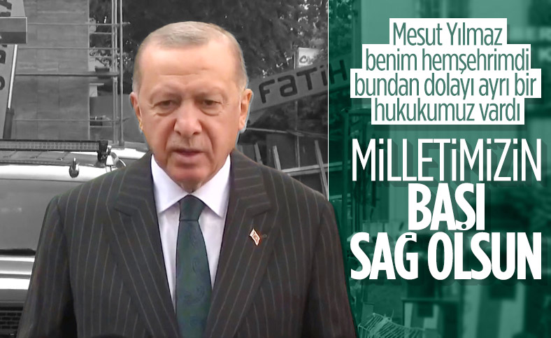 Cumhurbaşkanı Erdoğan'dan Mesut Yılmaz için taziye mesajı