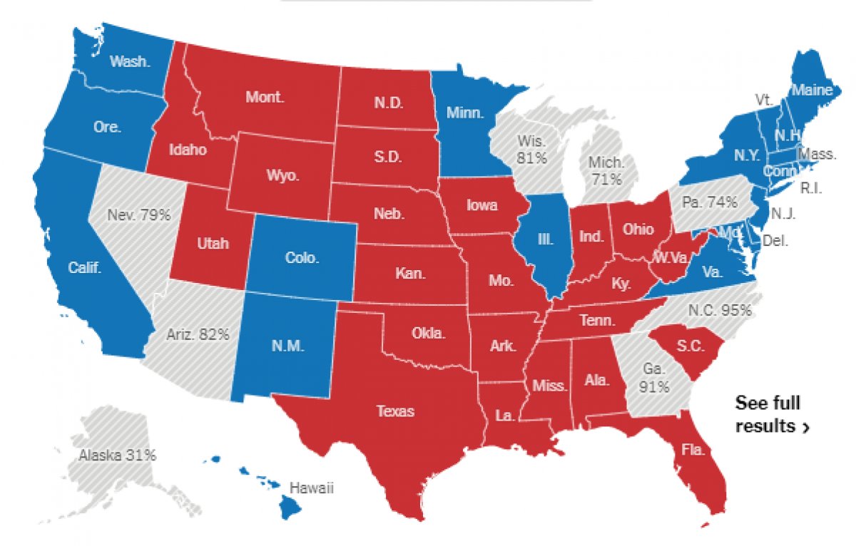 Amerika daki seçimlerde hangi eyalette kim kazandı #1