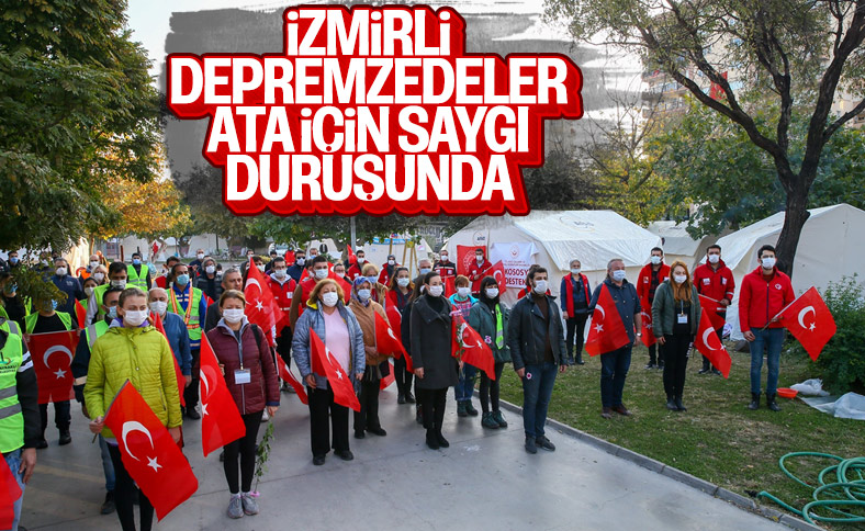 İzmirli depremzedeler, Mustafa Kemal Atatürk'ü andı