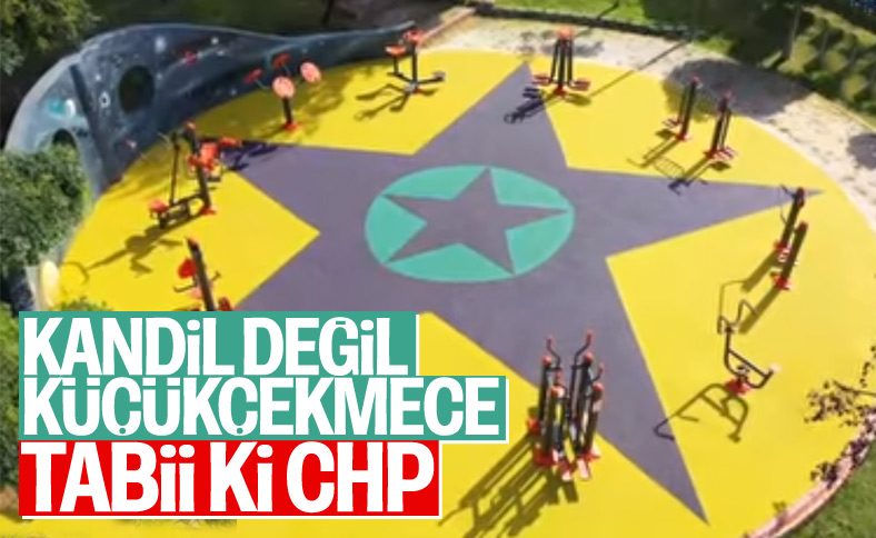 CHP'li belediyenin yenilediği parkta YPG paçavrası