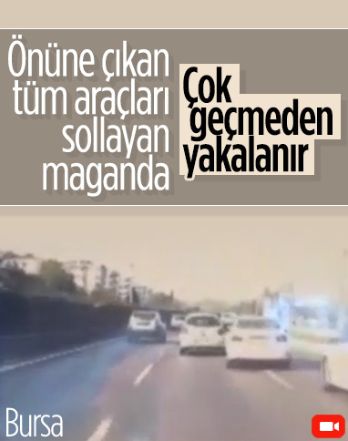 Bursa'da makas atan trafik magandası kamerada