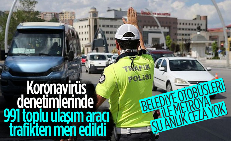 Koronavirüs denetimlerinde 991 araç trafikten, 107 iş yeri faaliyetten men edildi