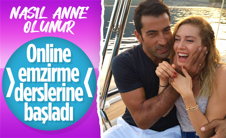 Sinem Kobal emzirme dersi alıyor