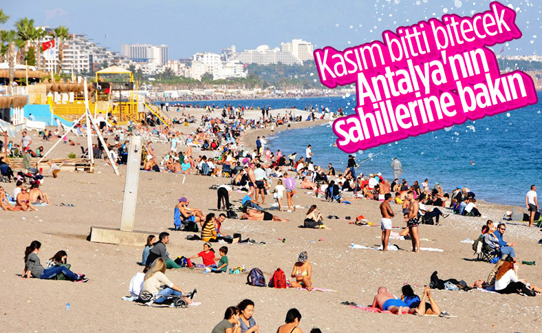 Konyaaltı Sahili kısıtlamanın ardından doldu, taştı