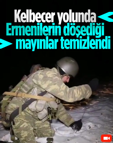 Azerbaycan ordusu, Kelbecer'e giden yolda mayın temizliği yaptı