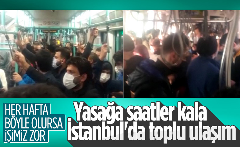 İstanbul'da tramvayda sosyal mesafesiz yolculuk
