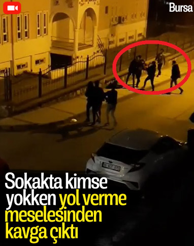 Bursa'da kısıtlamaya rağmen sokak ortasında kavga 
