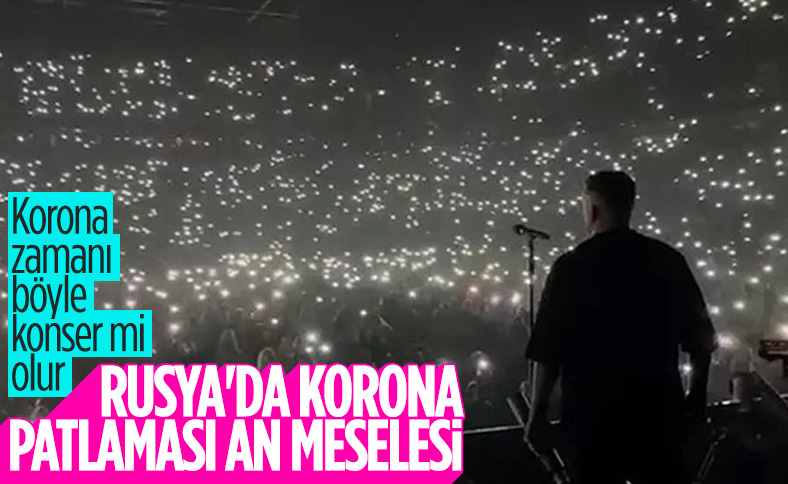 Rusya’da koronavirüs önlemlerinin hiçe sayıldığı konser tepki gördü