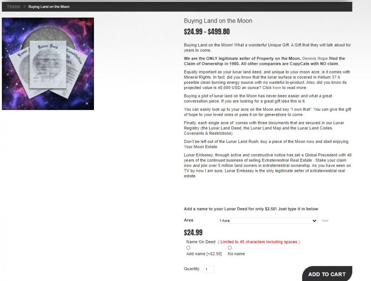 25 dolara Ay da arsa satışı başladı #1