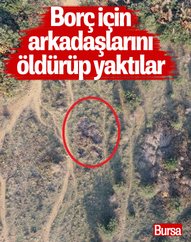 Bursa'da borç yüzünden öldürdükleri arkadaşlarını ormanda yaktılar