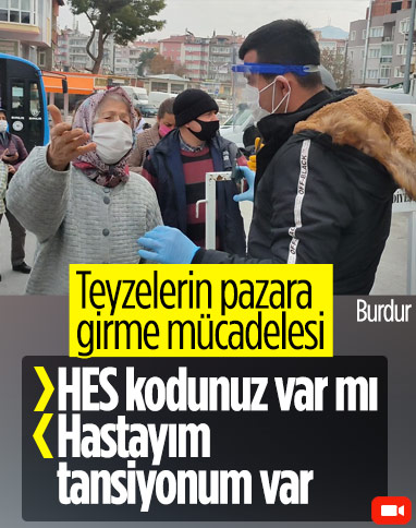 Burdur'da pazara giden yaşlılar HES kodundan habersiz