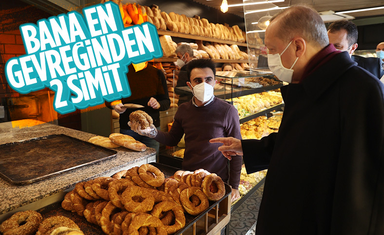 Cumhurbaşkanı Erdoğan fırından alışveriş yaptı