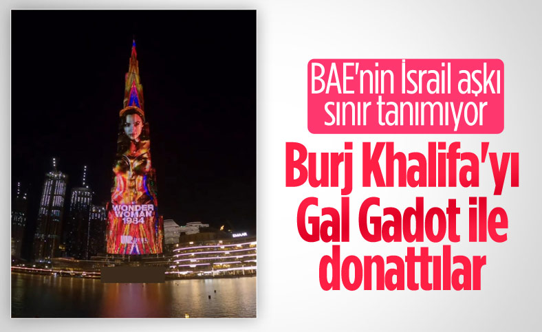 Burj Khalifa'ya İsrailli aktris Gal Gadot'lu Wonder Woman yansıtıldı