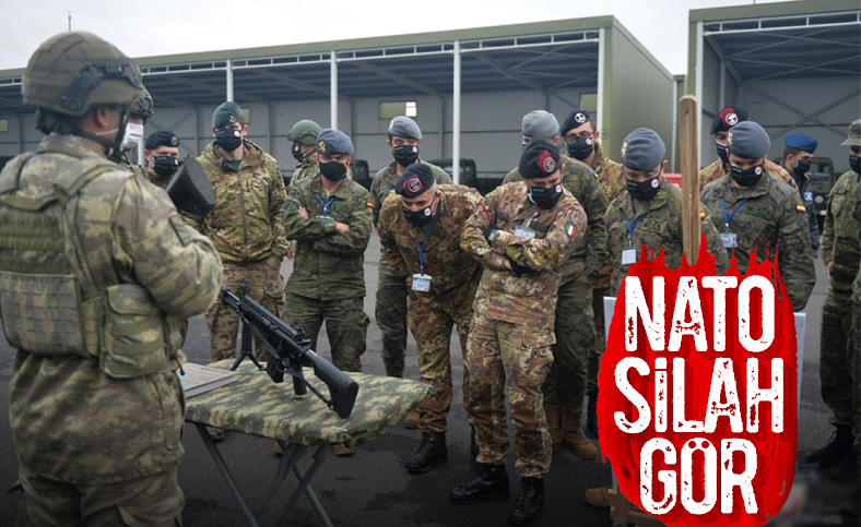 NATO tatbikatında yabancı askerler, Kara Kuvvetleri'nin Piyade Tüfeği'ni inceledi