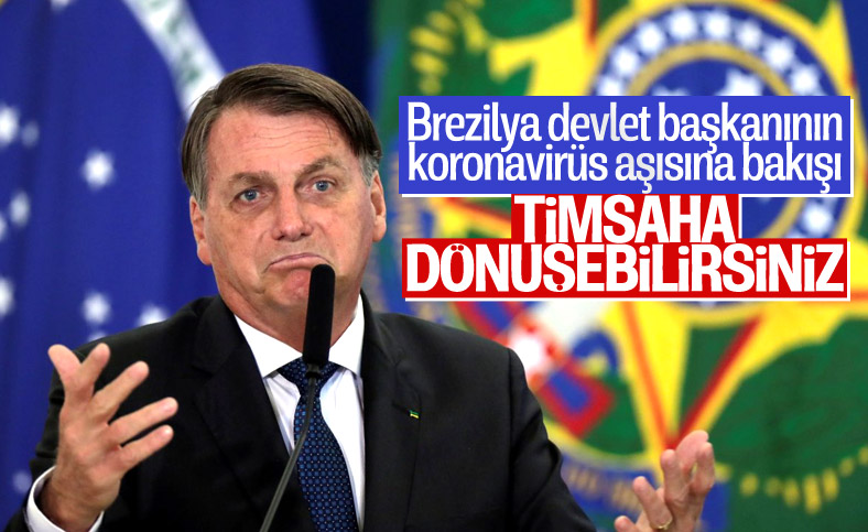 Jair Bolsonaro: Koronavirüs aşısı yaptıranlar, timsaha dönüşebilir
