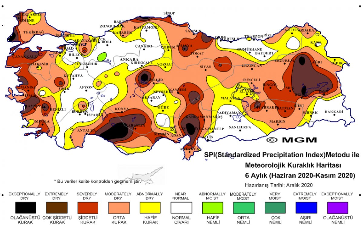 Türkiye’nin 9 aylık kuraklık haritası  #2