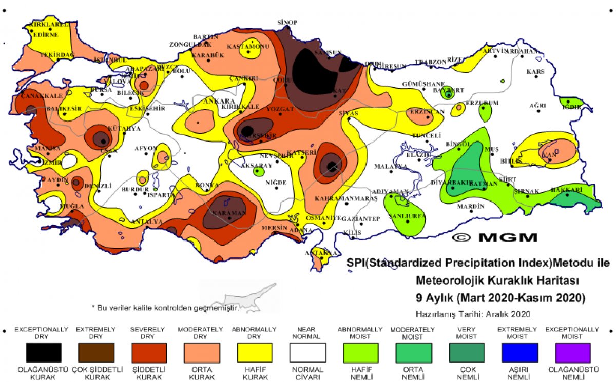 Türkiye’nin 9 aylık kuraklık haritası  #3