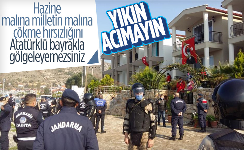 Marmaris'te 11 kaçak yapı yıkıldı