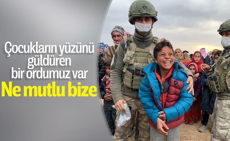 Mehmetçik'ten Suriyeli ihtiyaç sahiplerine kışlık yardımı