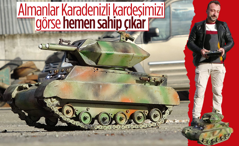 Hurda parçalarından mini tank yapan Trabzonlu