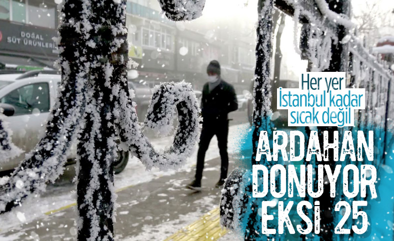 Ardahan’da termometreler eksi 25 dereceyi gördü