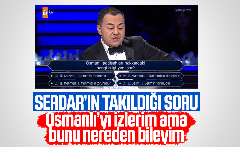 Kim Milyoner Olmak İster'de Serdar Ortaç'ın bilemediği tarih sorusu